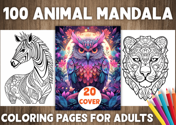 Download 100 Animal Mandala Coloring Pages - KDP - Animal mandala Collection