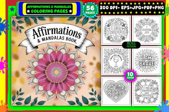 Download Affirmations &amp; Mandalas Coloring Pages - Premium Resources
