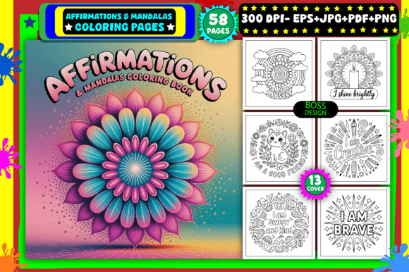 Download Affirmations &amp; Mandalas Coloring Pages - Premium Resources