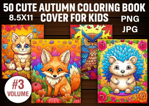 Download Cute Autumn Coloring Book Cover for Kids - Book cover for kids Collection