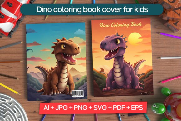 Download Dino Coloring Book Cover for Kids - Book cover for kids Collection