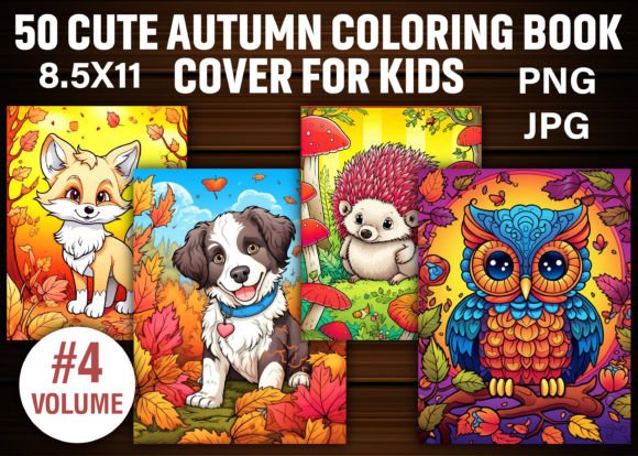 Download Cute Autumn Coloring Book Cover for Kids - Book cover for kids Collection