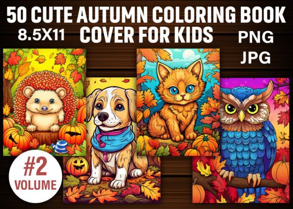 Download Cute Autumn Coloring Book Cover for Kids - Book cover for kids Collection