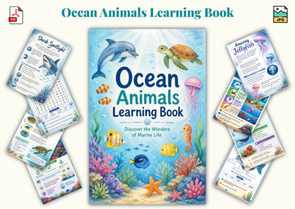 Download Ocean Animals Learning Book - Premium Bundle