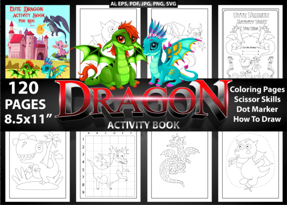 Download Cute Dragon Activity Pages for Kids - Activity pages for kids Collection