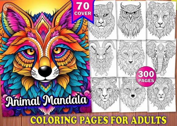 Download 300 Adults Animal Mandala Coloring Pages - Animal mandala Collection
