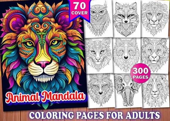 Download 300 Adults Animal Mandala Coloring Book - Animal mandala Collection